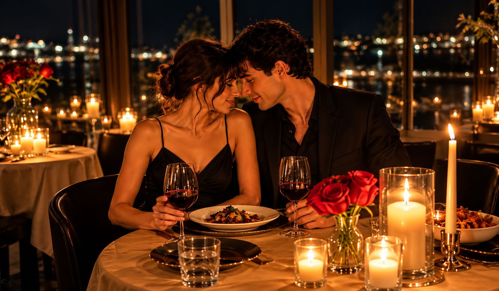 Romantic candlelight dinner