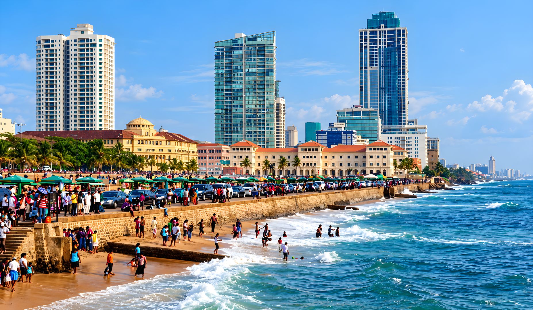 Vibrant Coastal City Beachfront