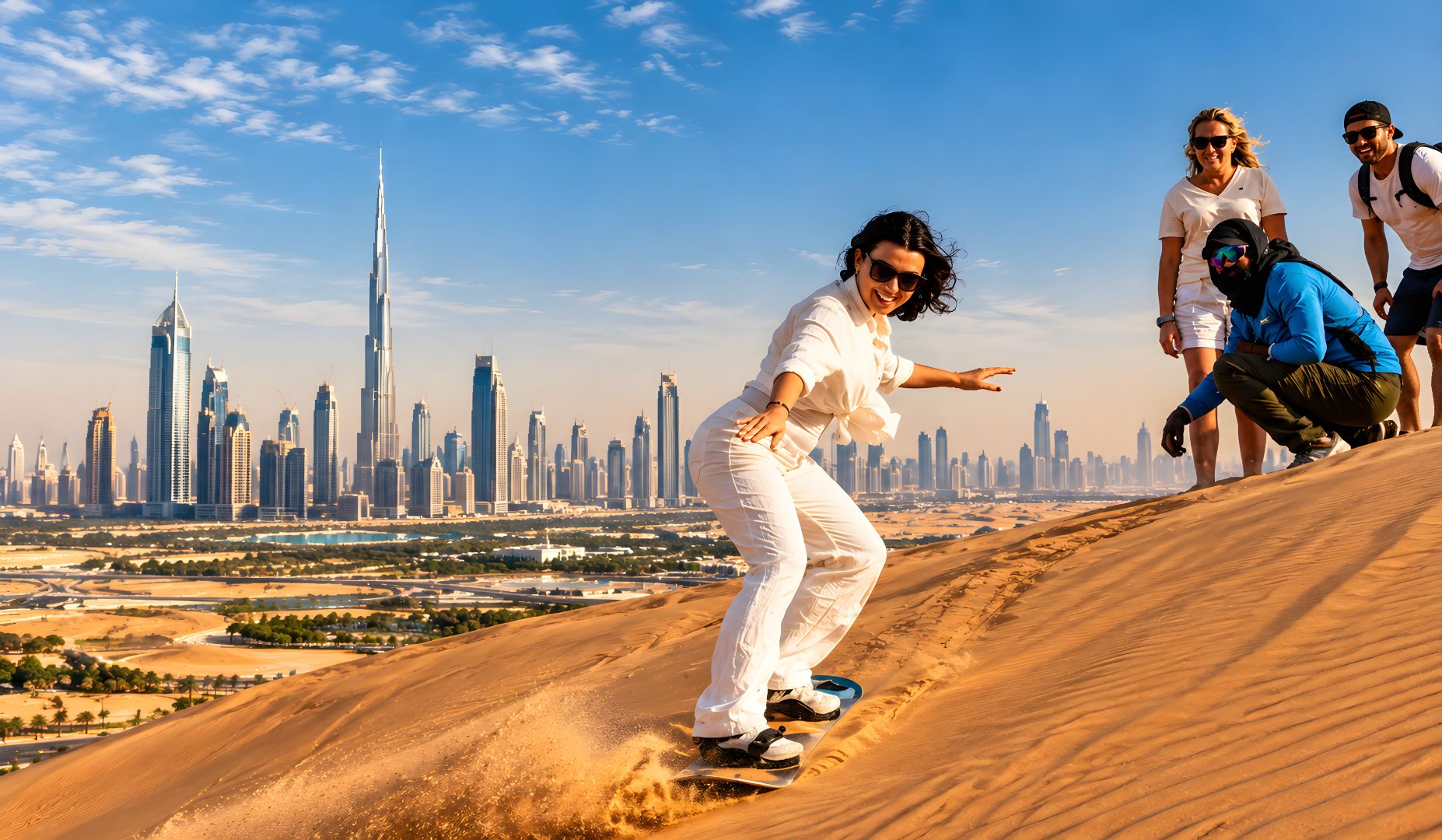 Sandboarding Over Dubai