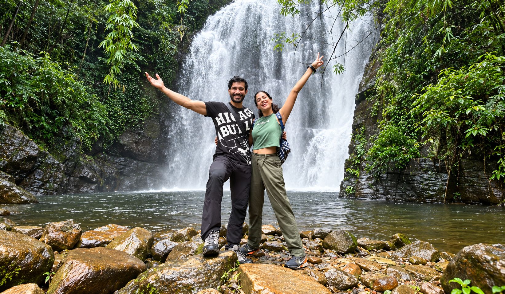 Waterfall viewpoint & couple photo stop